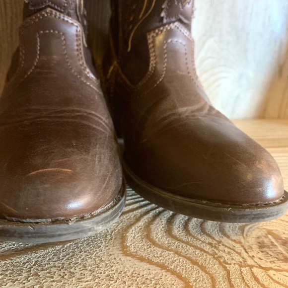 FRYE Girl’s Carson Firebird Brown Cowgirl Boots - Picture 12 of 13